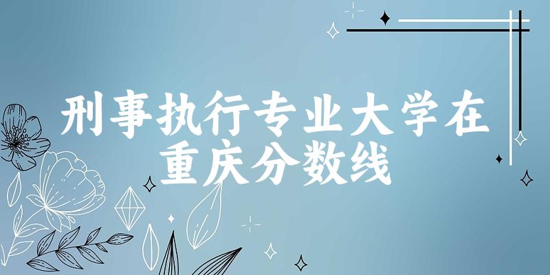 2024刑事执行专业重庆录取分数线多少分