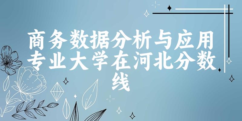 2024商务数据分析与应用专业河北录取分数线多少分 附专业就业方向 (2025参考) 2024商务数据分析与应用专业河北录取分数线多少分 附专业就业方向 (2025参考)
