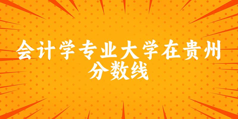 2024会计学专业贵州录取分数线多少分 附专业就业方向 (2025参考)