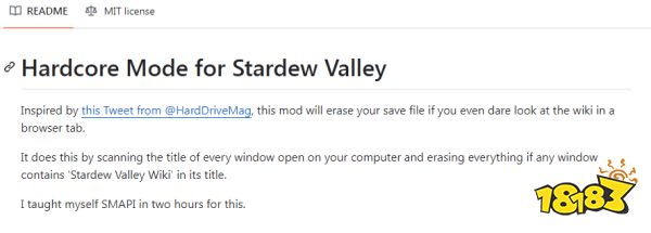 太狠了吧!星露谷最硬核Mod:查百科就会自动删档!(图3) 太狠了吧!星露谷最硬核Mod:查百科就会自动删档!