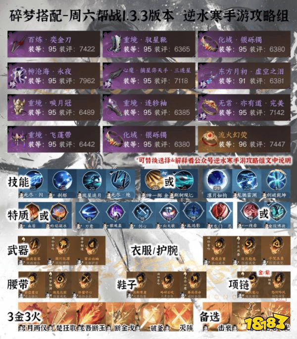 33论武+帮战+副本+比武搭配！逆水寒手游碎梦搭配最新攻略(图3)