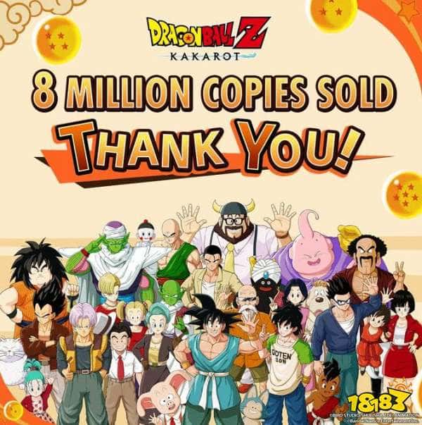 战斗数值还在上升？！《龙珠Z:卡卡罗特》销量突破800万，官方发文庆祝