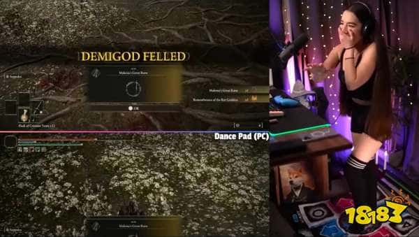 真-用脚都能过！性感女主播使用跳舞毯击败《艾尔登法环》BOSS