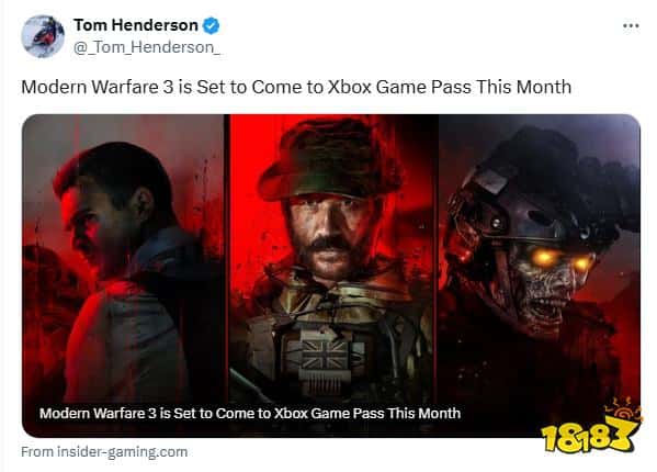 曝《使命召唤：现代战争3》本月加入XGP！COD玩家：坏了，涨价冲我来的！