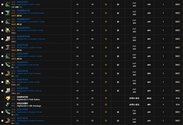 魔兽世界怀旧服高地套装怎么获得