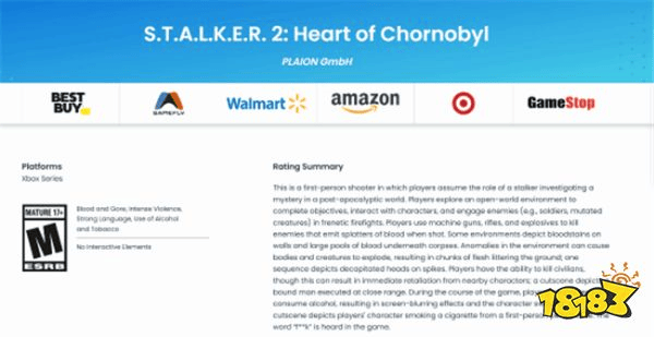 未成年慎入！《潜行者2》内含血腥暴力镜头，ESRB评级为M级