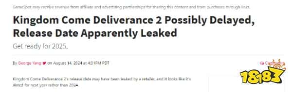 又是临时工操作？曝《天国拯救2》跳票至2025年2月！