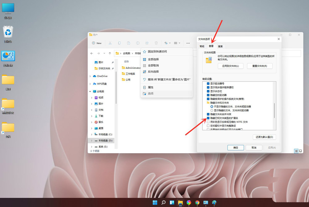 电脑怎么显示文件后缀名 win11显示文件后缀名的方法教程(图5) 电脑怎么显示文件后缀名 win11显示文件后缀名的方法教程
